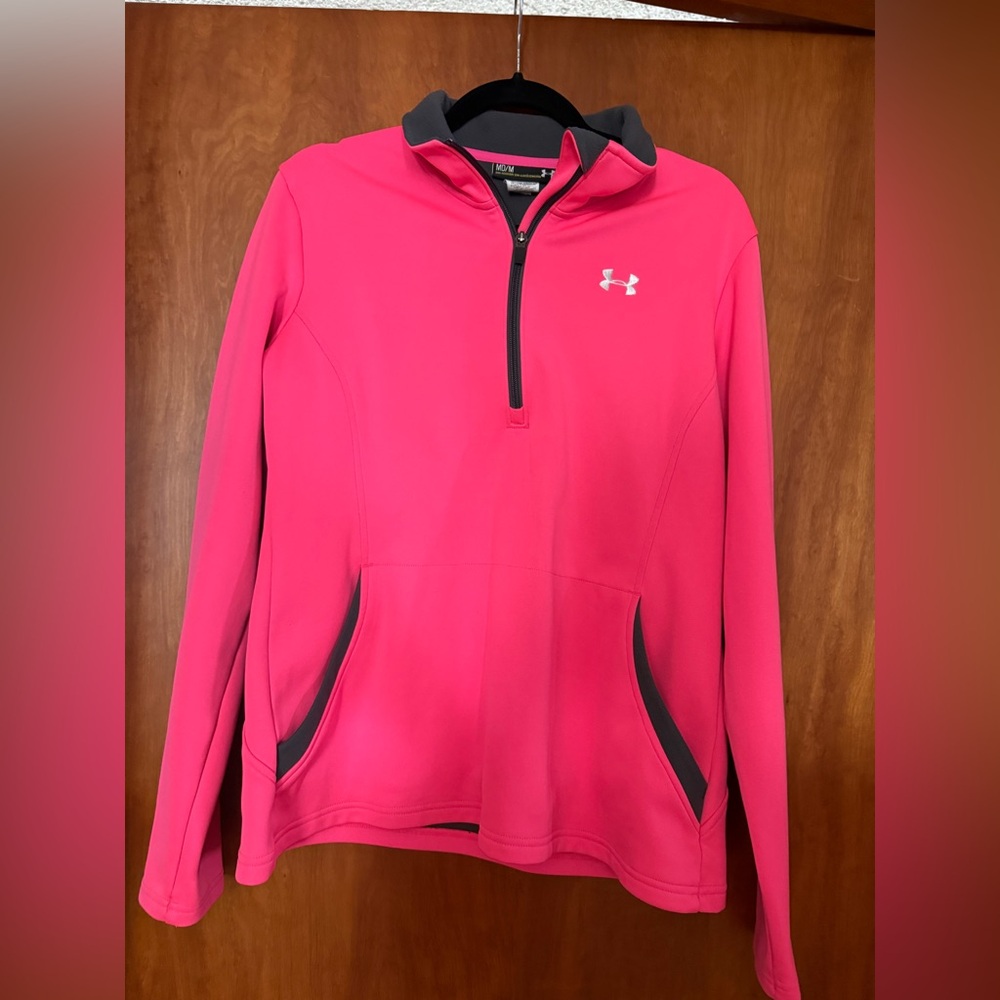 Under Armour Realtree Women’s Pink Quarter Zip Breast Cancer Pullover, Medium